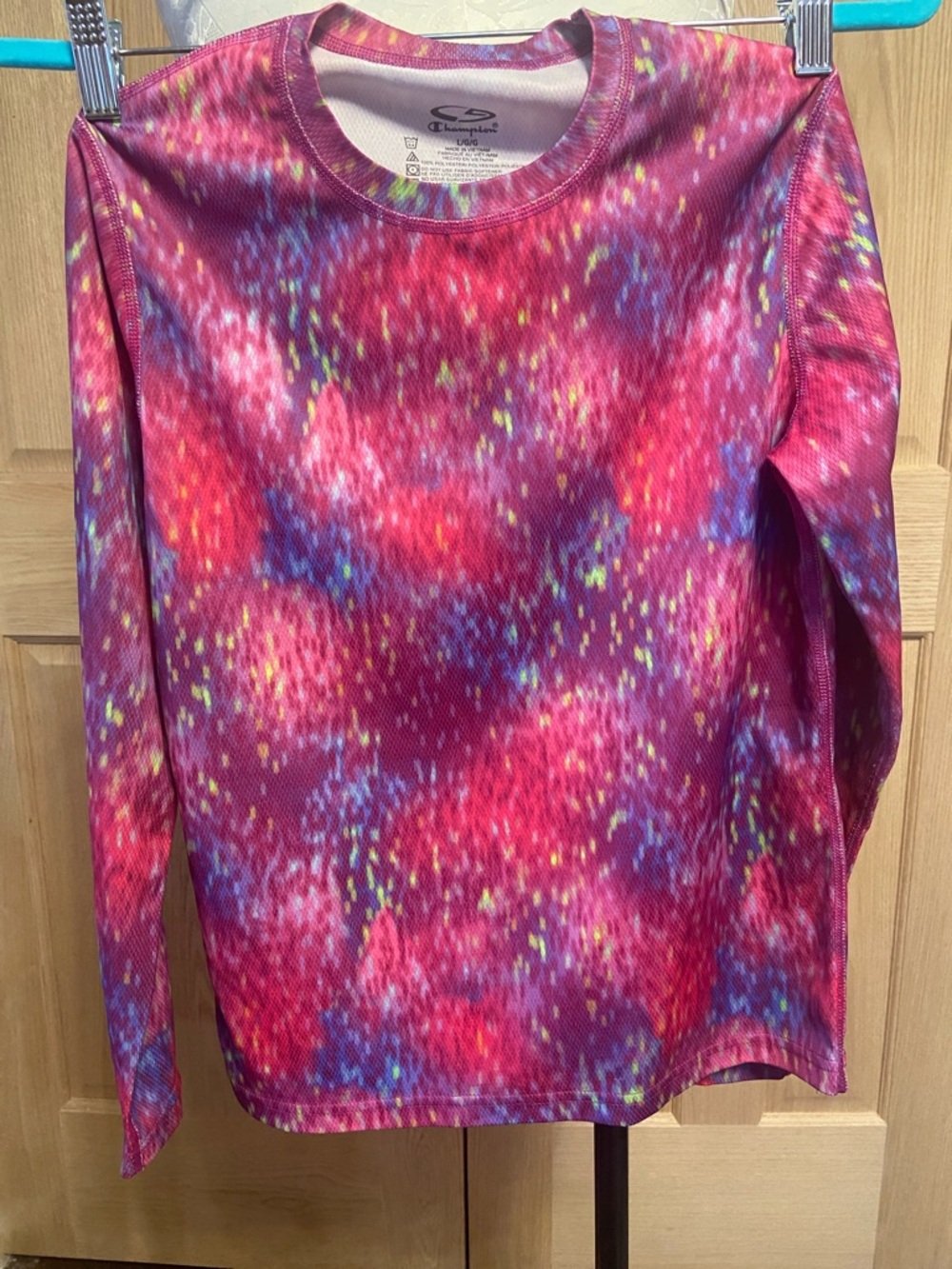 Champion Pink and Purple Speckled Long Sleeve Tee